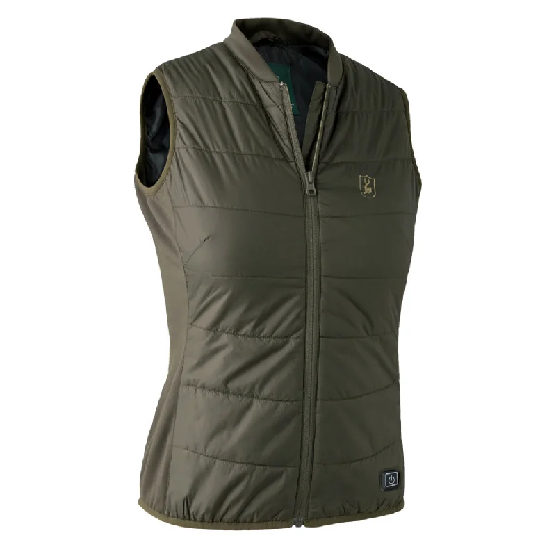 Deerhunter Lady Heat Inner Waistcoat Dupont Sorona Substans Deep Green Elegant Puffer Waistcoat Vest