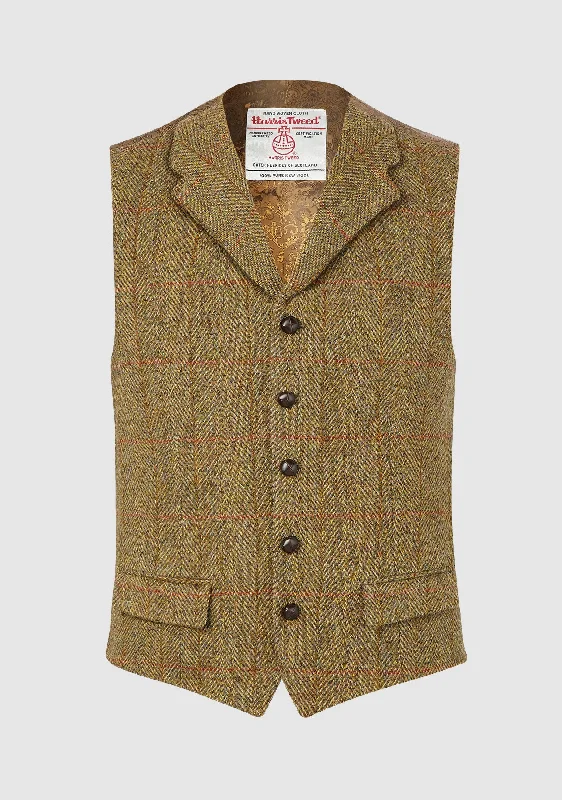 Angus Waistcoat - Mustard Trendy Checkered Waistcoat Jacket