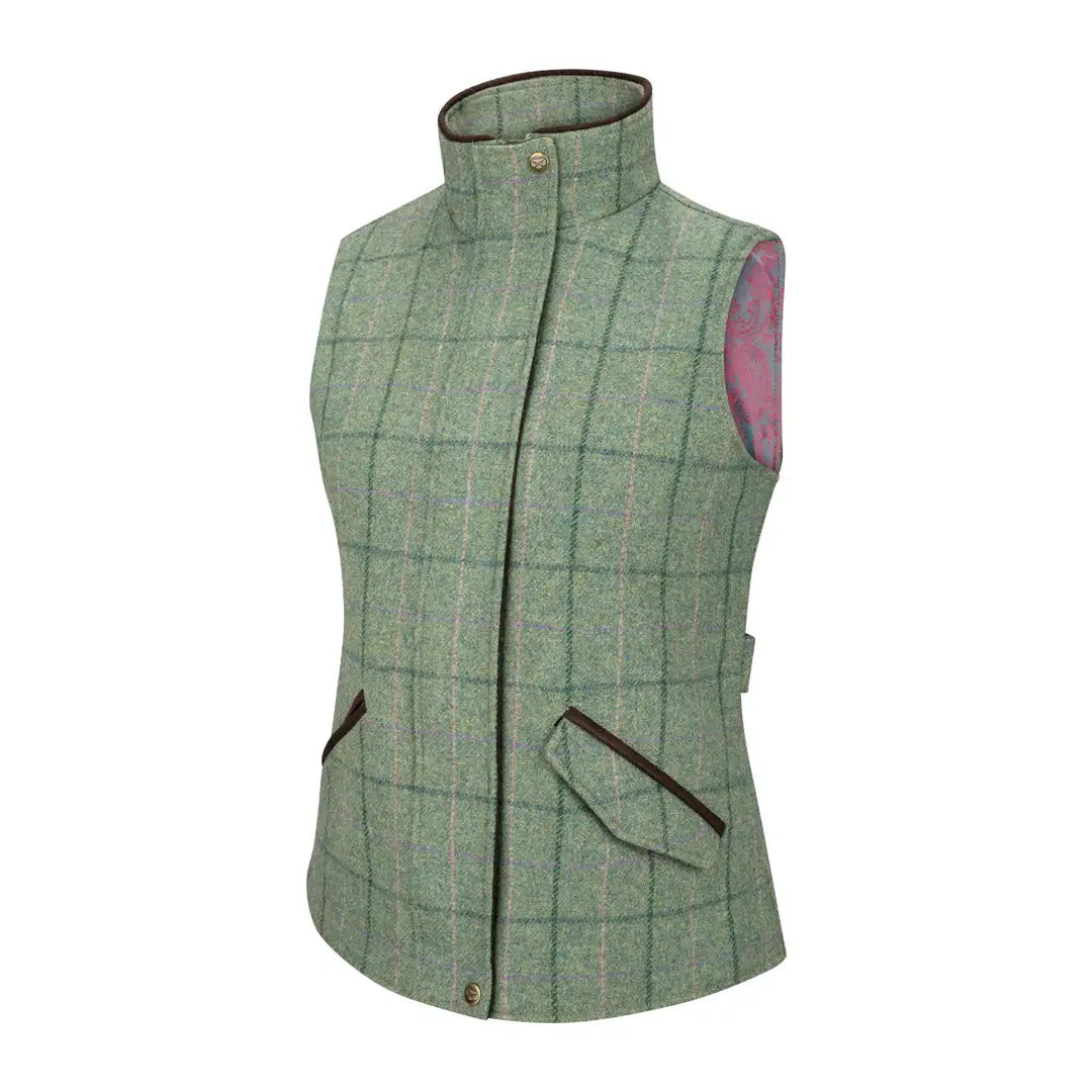 Hoggs of Fife Roslin Ladies Technical Tweed Waistcoat Elegant Ribbed Waistcoat Vest