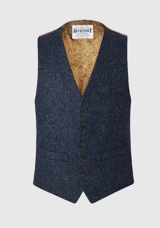 Iain Waistcoat - Blue Comfortable Waistcoat with Pockets