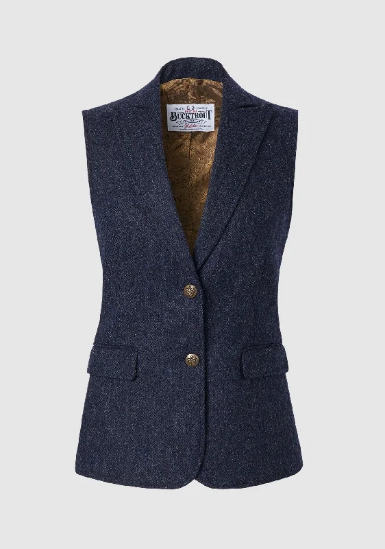 Pippa Waistcoat - Blue Fashionable Wool Waistcoat Jacket