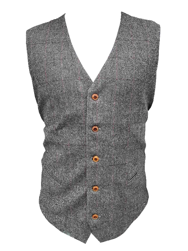 Women's Grey Tweed Waistcoat Comfortable Knitted Waistcoat Vest