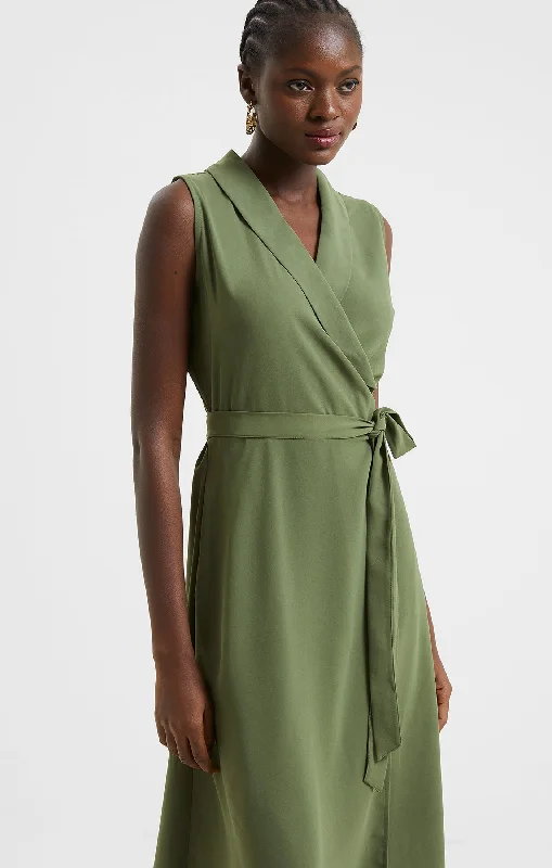 Shawl Sleeveless Midi Dress Stylish Long Shawl Wrap