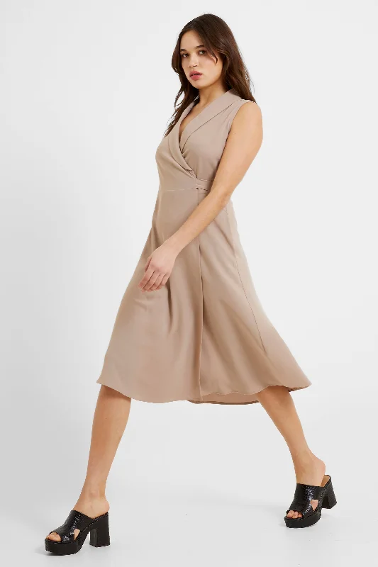 Shawl Sleeveless Midi Dress Elegant Knit Shawl Cape