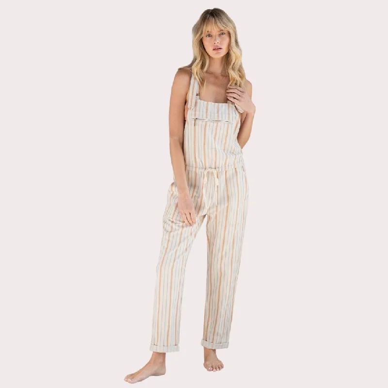 Yarn Dye Stripe Linen Blend Casual Overalls (Natural + Terraco) Warm Fleece Overalls Yarn Dye Stripe Linen Blend Casual Overalls (Natural + Terraco) Warm Fleece Overalls