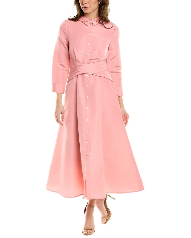 Carolina Herrera Silk Trench Shirtdress Stylish Wool Blend Trench Coat