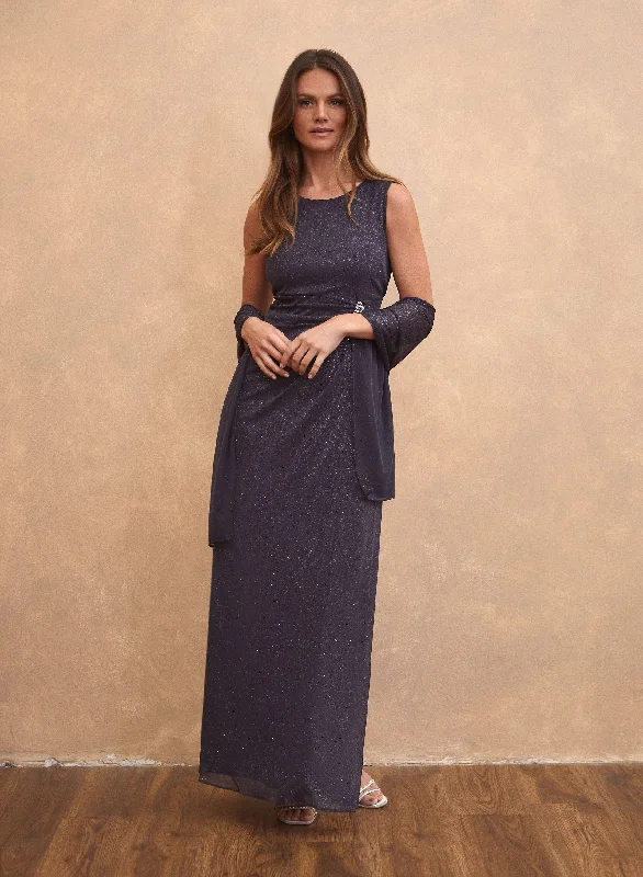 Glitter Dress & Shawl Chic Knitted Shawl Wrap