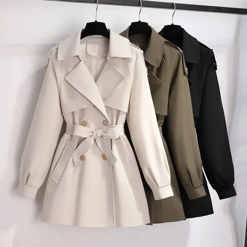 Janice Luxe Short Trenchcoat Stylish Hooded Trench Coat