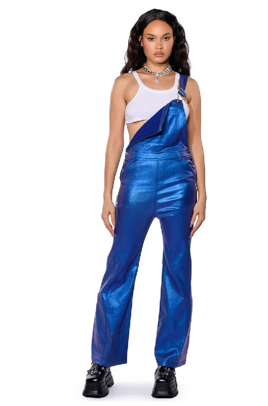 STAY WAVY METALLIC OVERALLS Comfy Lounge Overalls