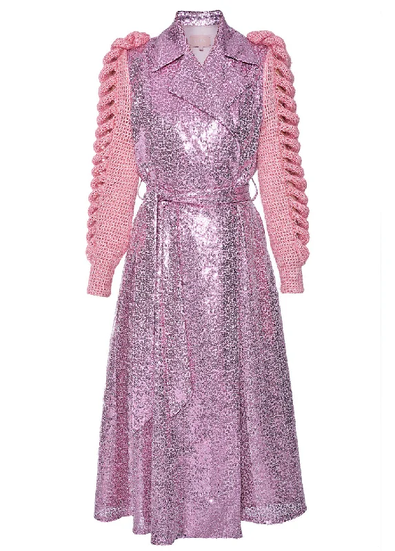 MARINA SPARKLE DRESS - TRENCH Comfortable Beige Trench Coat