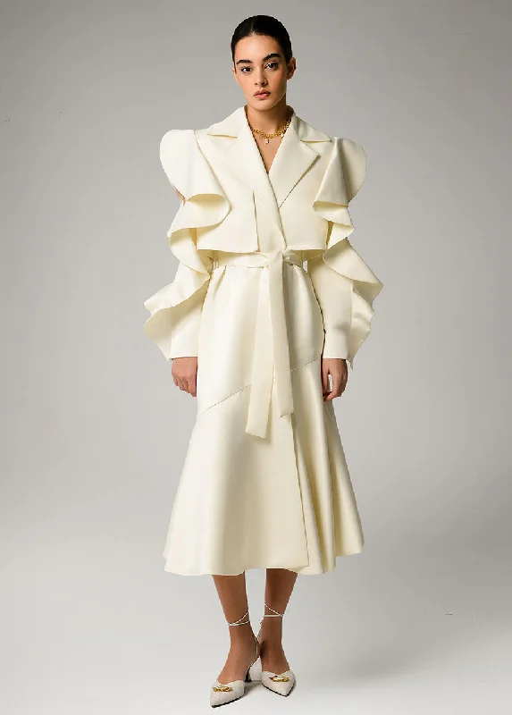 IVORY TRENCH Soft Knit Trench Coat