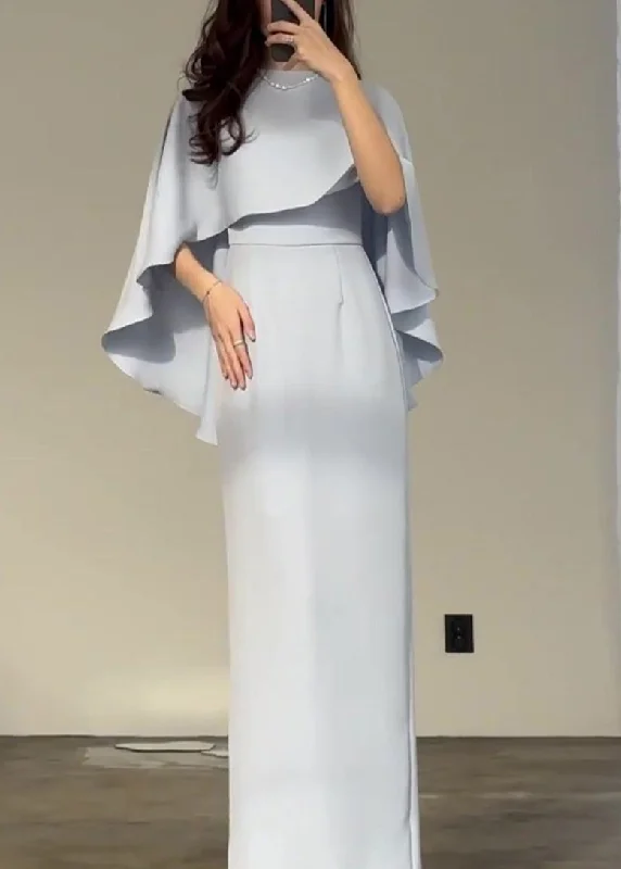 2024 Slim Fit Light Blue Silk Shawl Waist Cinched Dress QL027 Elegant Velvet Shawl Cape 2024 Slim Fit Light Blue Silk Shawl Waist Cinched Dress QL027 Elegant Velvet Shawl Cape