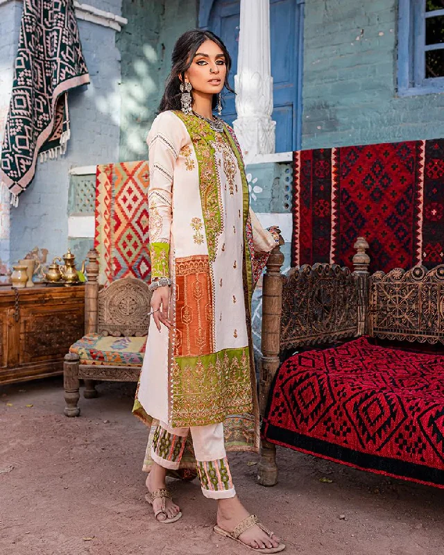 3pc Ready to Wear Khaddar Woolen Shawl Dress 02 Casual Cotton Shawl