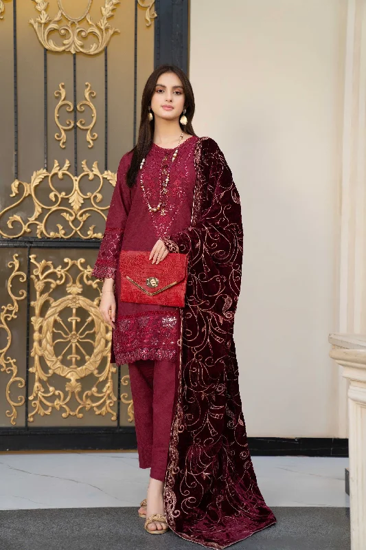 3pc Velvet Shawl Collectoin by Aabpara ABV6 Fashionable Embroidered Shawl