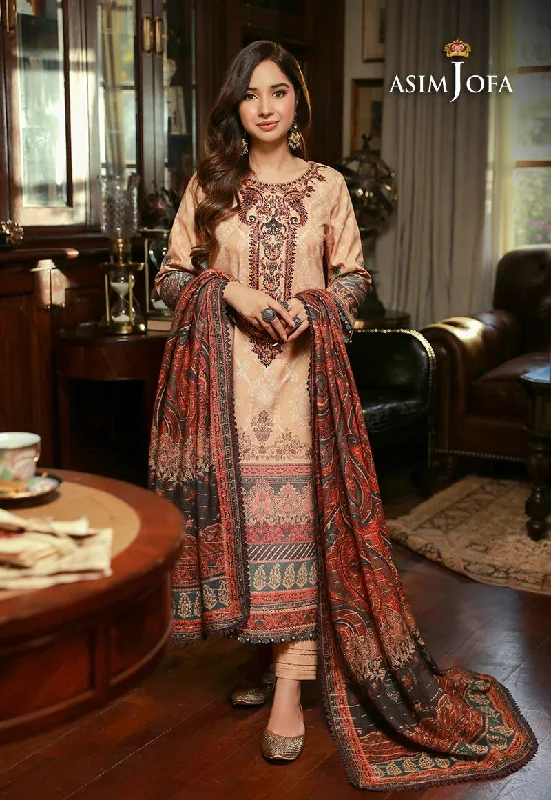 ASIM JOFA Asra Winter Shawl Collection AJAW03 Warm Knit Shawl Scarf