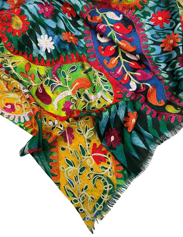 Eucalyptus Shawl Chic Embroidered Shawl Wrap