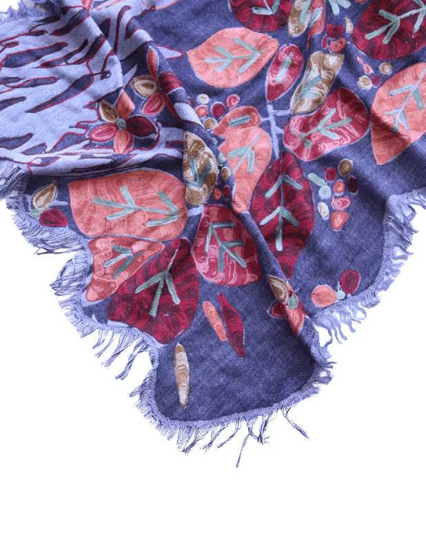 Embroidered Mountain Ash Shawl Comfortable Embroidered Shawl
