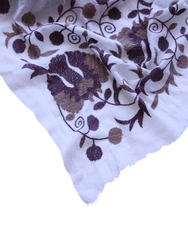 Embroidered Zagora Shawl Elegant Silk Shawl Scarf