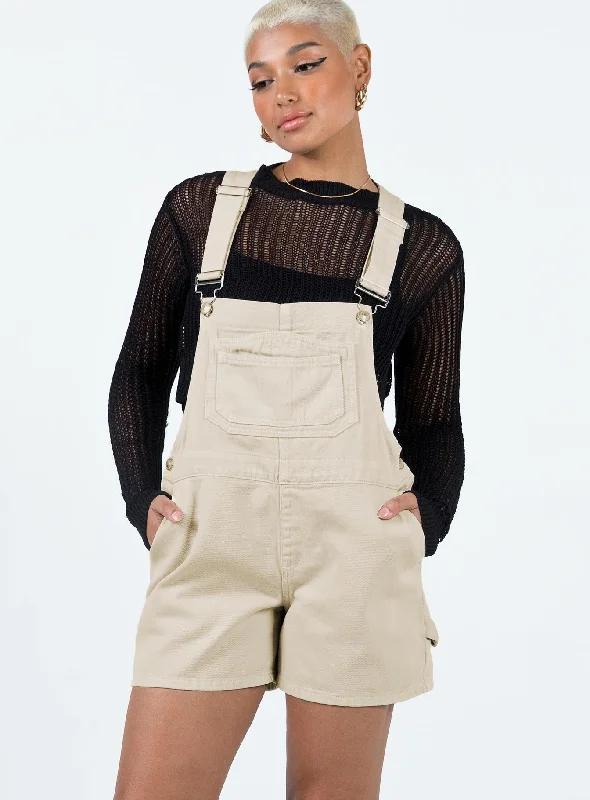 Foresta Oversized Overalls Cream Minimalist Cotton Overalls