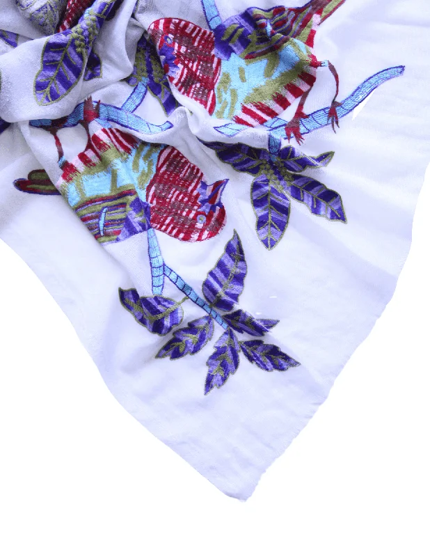 Embroidered Shawl Eva Print Classic Cashmere Shawl Scarf