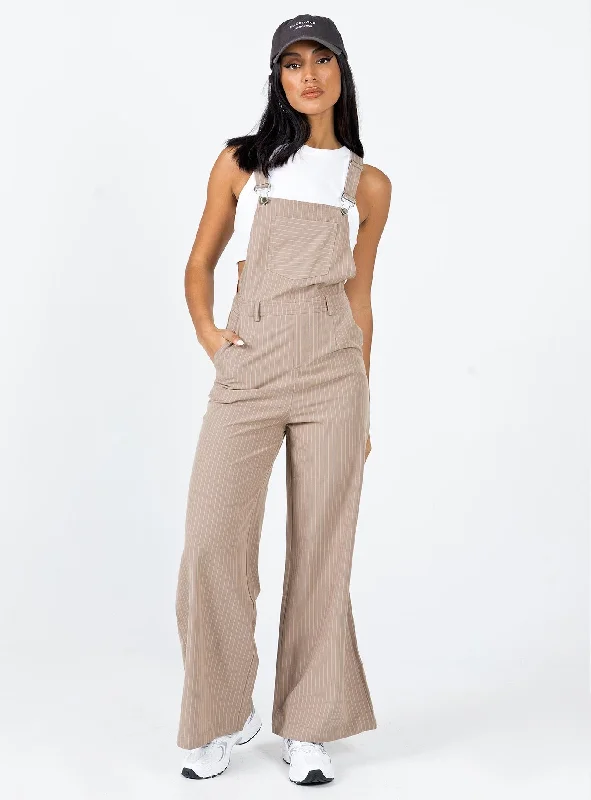 Hayden Overalls Beige Classic Denim Overalls