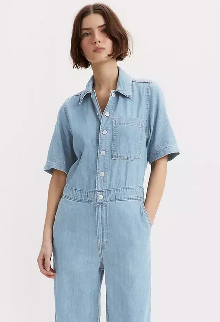 Levi's Denim Coveralls Elegant Satin Jumpsuit