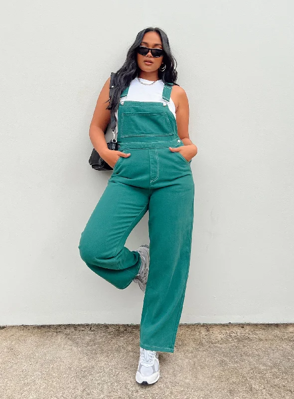 Menzies Overalls Green Soft Cotton Romper