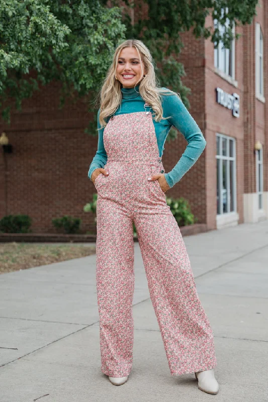 Moment Of Truth Multi Printed Cord Overalls Loose Relaxed Jumpsuit