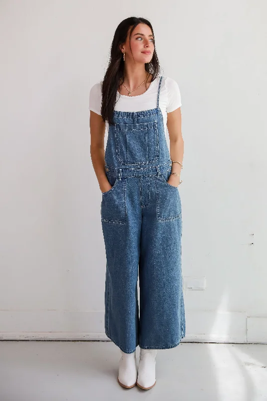 Movin' & Groovin' Denim Overalls Edgy Leather Overalls