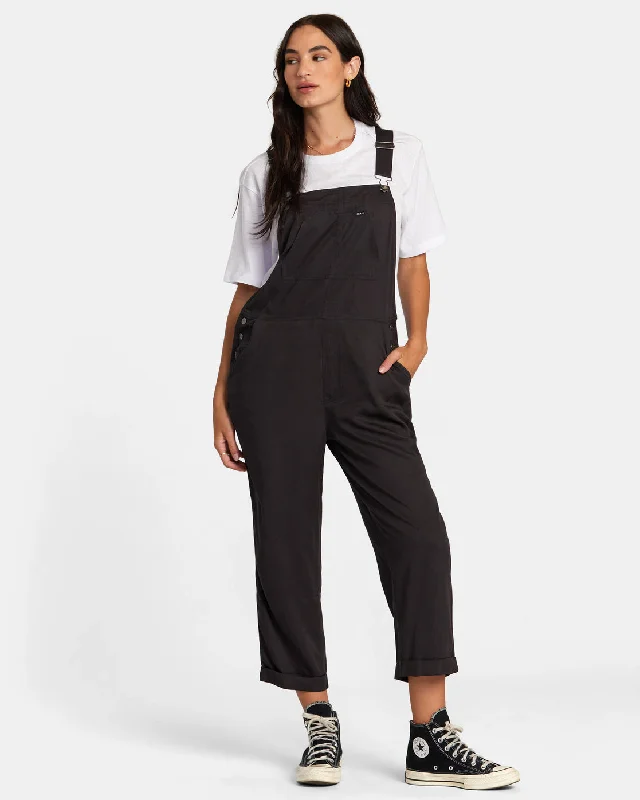 New Yume Overalls - Pirate Black Cozy Sherpa Overalls