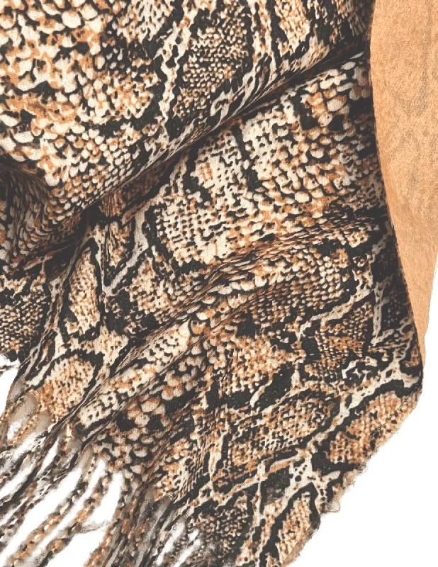 Snake Print Shawl Soft Knit Shawl Poncho