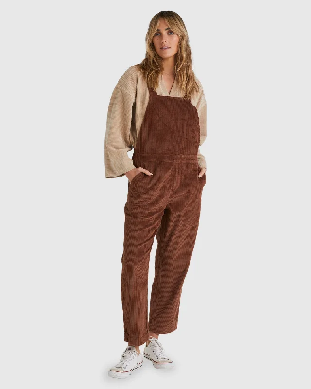 So Stoked Overalls - Dark Choc Laid-Back Lounge Overalls