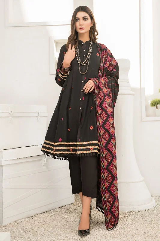 Winter Karandi 3 Pcs Embroidered Shawl Collection by Zimal 05 Cozy Plaid Wool Shawl