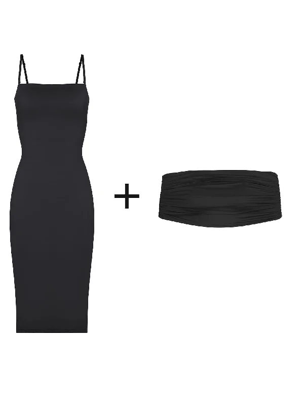 Shapewear Slimming Midi Tube Dress or Bandeau Shawl or Set Trendy Floral Print Shawl Shapewear Slimming Midi Tube Dress or Bandeau Shawl or Set Trendy Floral Print Shawl