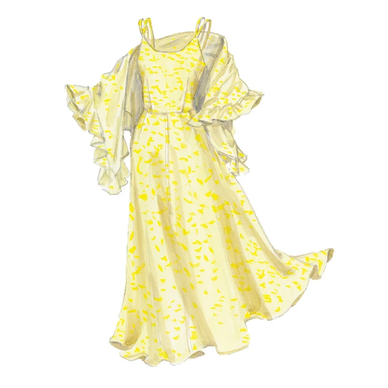 Winner's Circle Chiffon Dress & Shawl Comfortable Embroidered Shawl