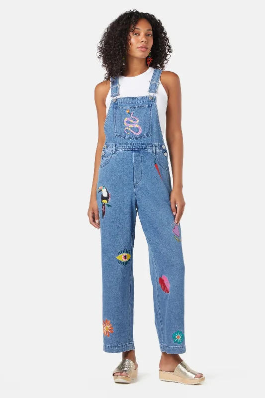 Fuego Denim Overalls Chic Monochrome Overalls