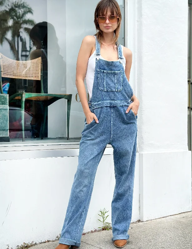 Knit Overalls Feminine Tie-Back Jumpsuit