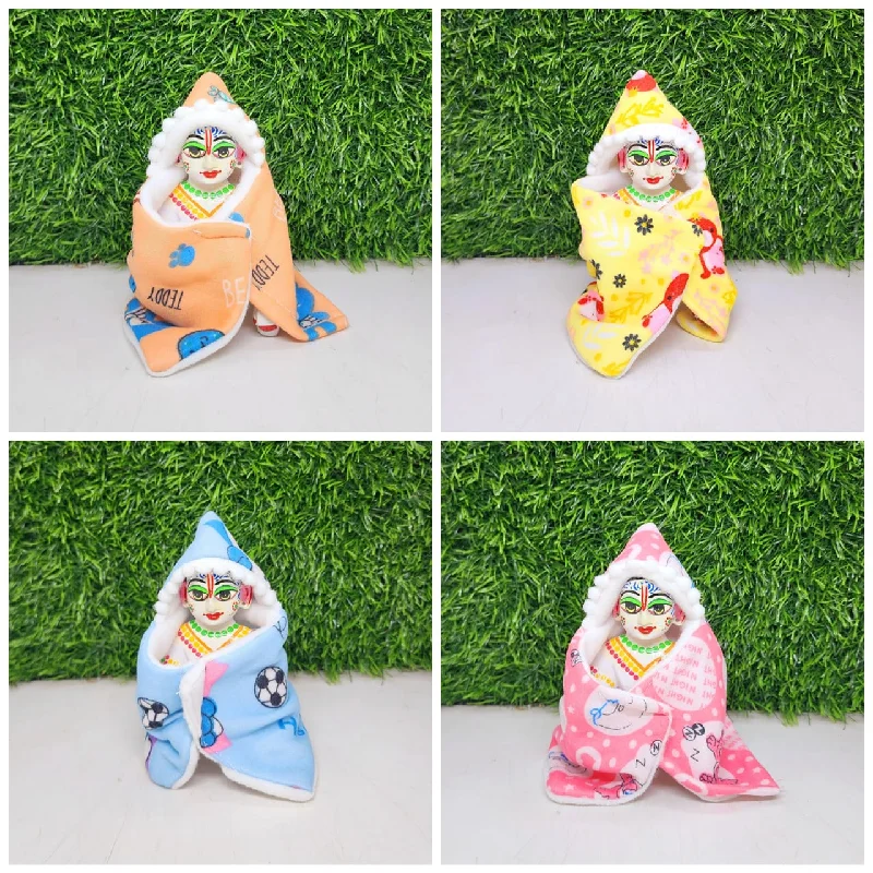 Laddu Gopal ji Nutan Shawl Ponhu Pack of 4 [Random Color] Cozy Cashmere Shawl Throw