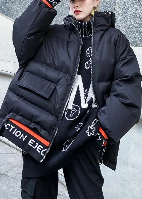 Luxury black print women parka oversize hooded thick zippered winter outwear Hoodie with Oversized Fit Loose Comfortable Luxury black print women parka oversize hooded thick zippered winter outwear Hoodie with Oversized Fit Loose Comfortable