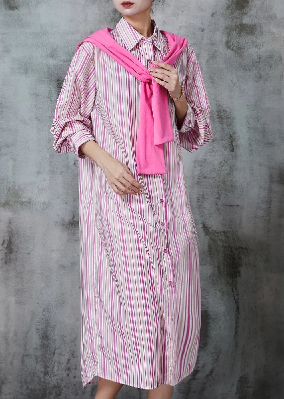 Organic Pink Striped Gift Shawl Cotton Dress Summer Chic Knit Shawl Poncho