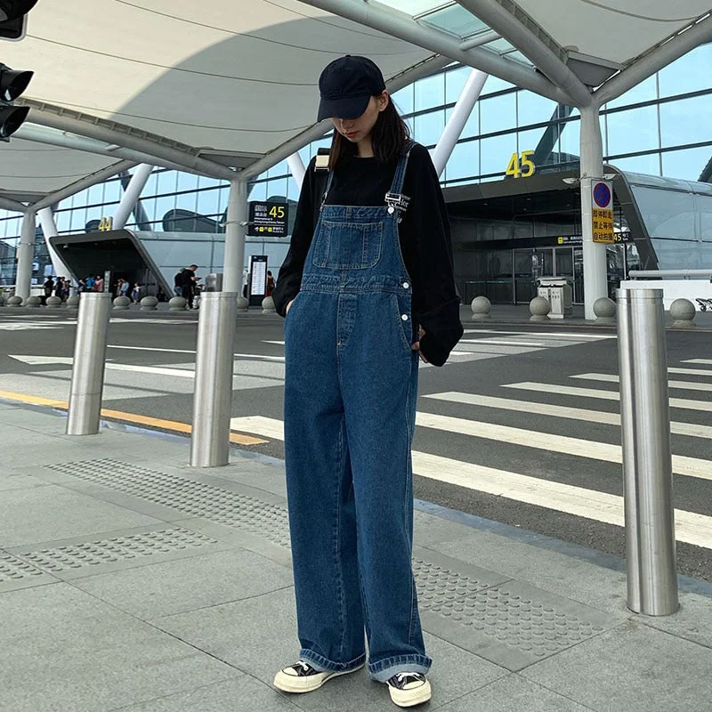 Plus Size Casual Loose Women Jeans Overalls Adjustable Fit Overalls