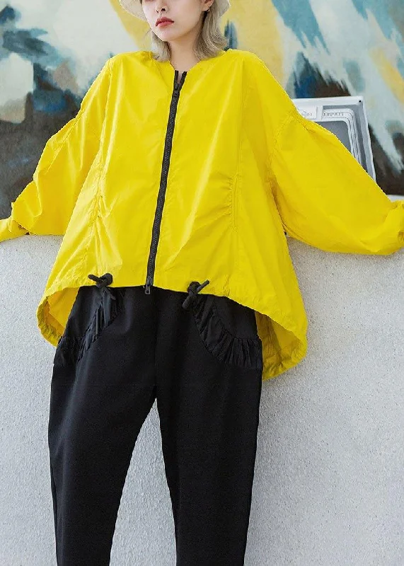 Style yellow Plus Size box short coat Photography drawstring hem fall outwear Print Jacquard Embroidered Style yellow Plus Size box short coat Photography drawstring hem fall outwear Print Jacquard Embroidered
