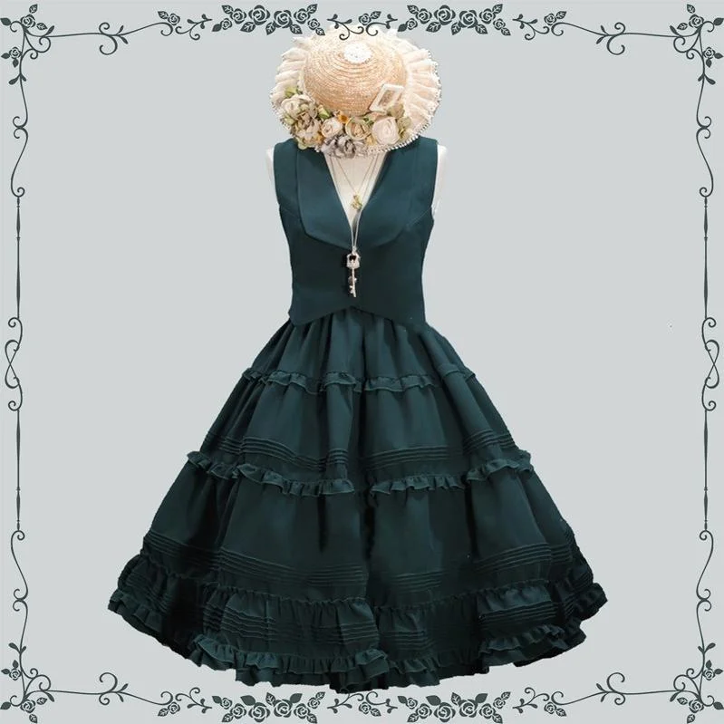 Tiny Garden~Old Love Songs~Lolita Elegant Vintage SK and Waistcoat Cozy Long Waistcoat Jacket