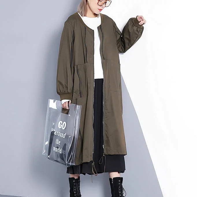 fine army green coat plus size stand collar long coat New Cinched baggy trench coat Warm Plaid Trench Jacket fine army green coat plus size stand collar long coat New Cinched baggy trench coat Warm Plaid Trench Jacket
