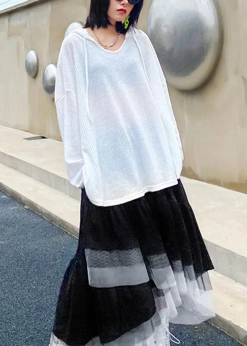 Vintage whiteknitted top hooded baggy oversized knit tops Hoodie with Contrast Stitching Detailed Premium Vintage whiteknitted top hooded baggy oversized knit tops Hoodie with Contrast Stitching Detailed Premium