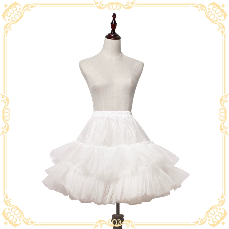 Magic Tea Party~White Lolita Petticoat Volience Petticoat with 3-Layer Anorak Windbreaker Fleece