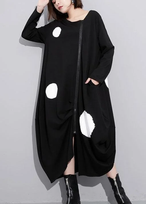 Women asymmetric hem fine zippered trench dress black Plus Size Clothing dress Elegant Trench Coat with Pockets Women asymmetric hem fine zippered trench dress black Plus Size Clothing dress Elegant Trench Coat with Pockets