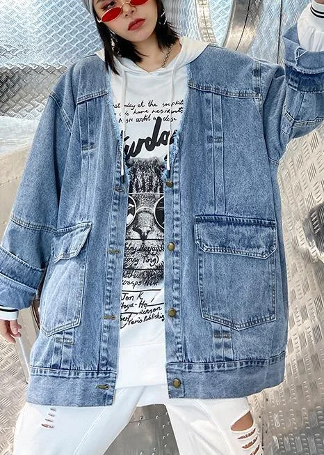 Women denim blue Fine trench coat Shape Button Down outwear Chic Trench Coat for Spring Women denim blue Fine trench coat Shape Button Down outwear Chic Trench Coat for Spring