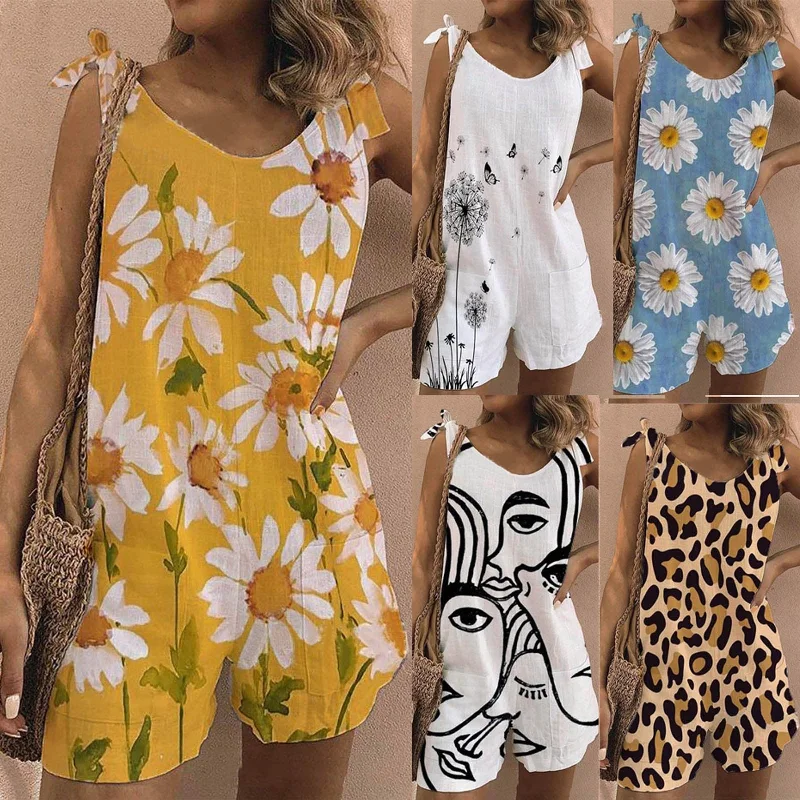Womens Fashion Retro Overalls Adjustable Sling Vintage-Inspired Jumpsuit