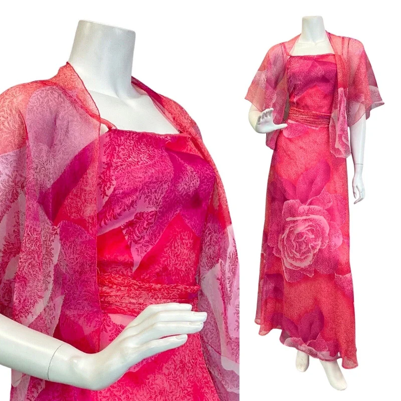 VINTAGE 60s 70s PINK RED WHITE PSYCHEDELIC FLORAL ROSE SHAWL MAXI DRESS 8 10 Stylish Pashmina Shawl Wrap VINTAGE 60s 70s PINK RED WHITE PSYCHEDELIC FLORAL ROSE SHAWL MAXI DRESS 8 10 Stylish Pashmina Shawl Wrap